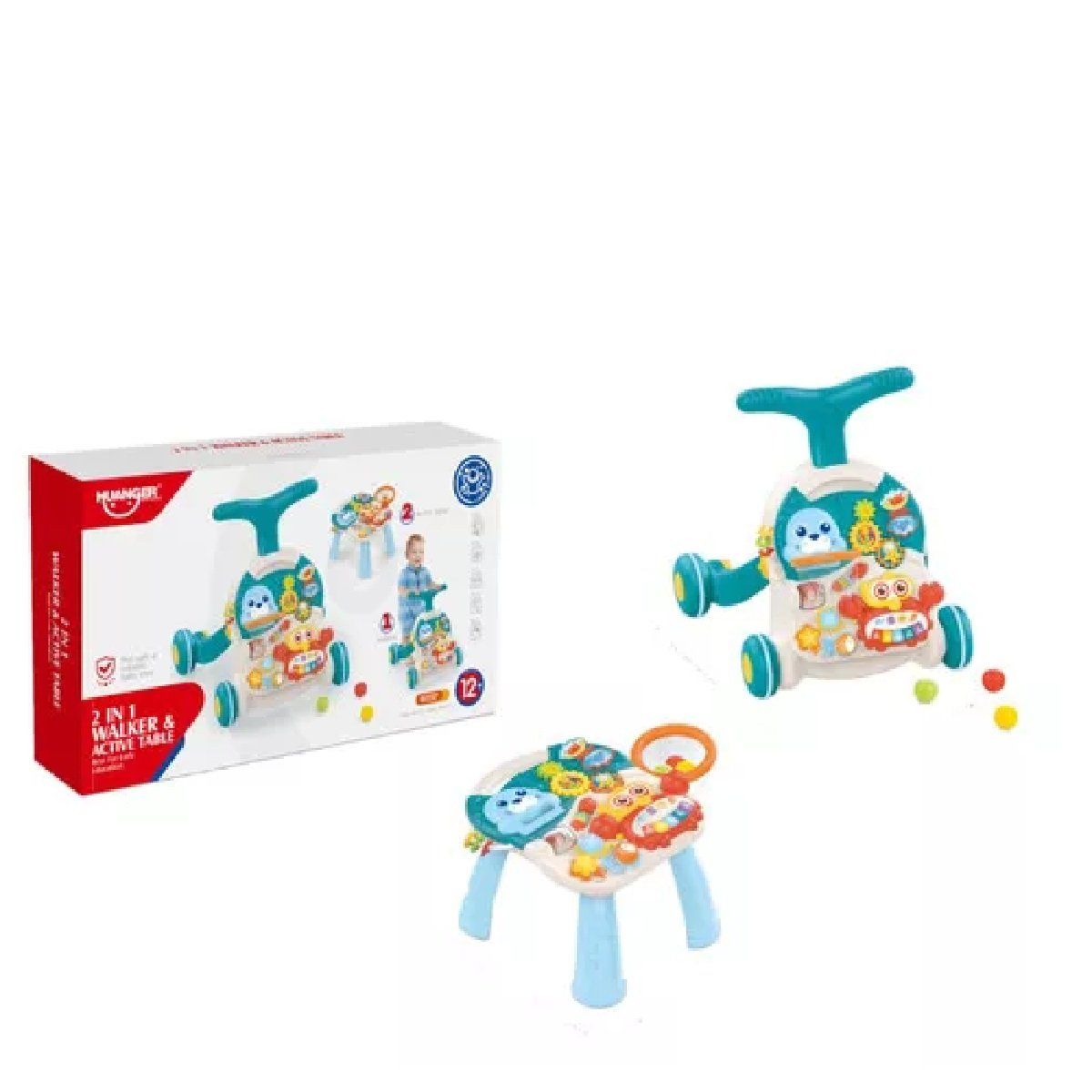 MUNDO BEBE - Andadera Y Mesa De Actividades 2 En 1 Huanger Color Celeste