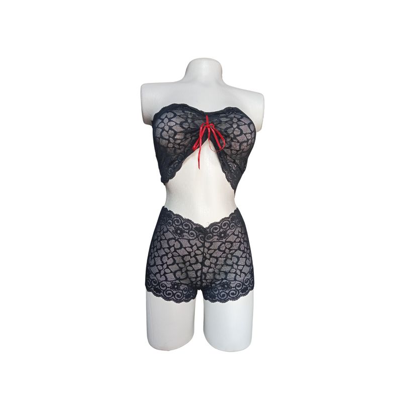 GENERICO - Conjunto Ropa interior Lencería erótica sexy Cachetero encaje