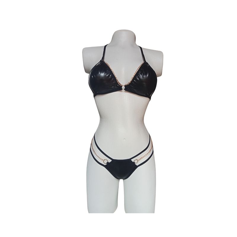 GENERICO - Conjunto Ropa interior Lencería erótica sexy Lame tanga hilo