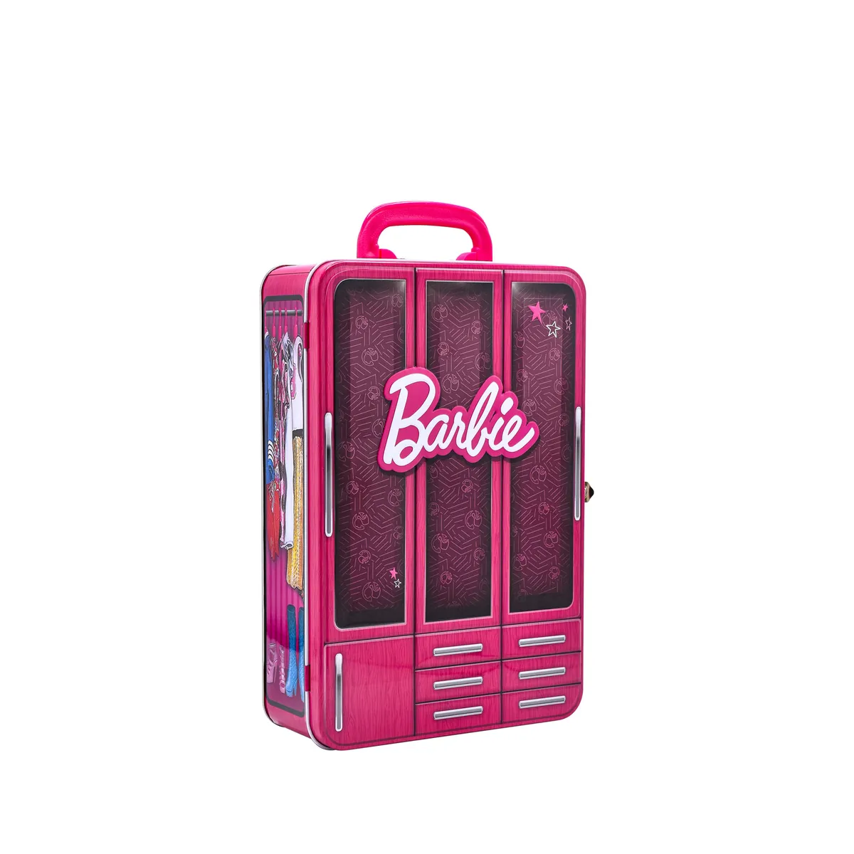 TOY LOGIC - Organizador Metálico 4 Muñecas Barbie and Friends Estuche de Colección