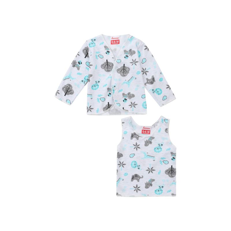 SANTANA - Camiseta Manga Larga + Esqueleto Bebé Niño Verde Mar