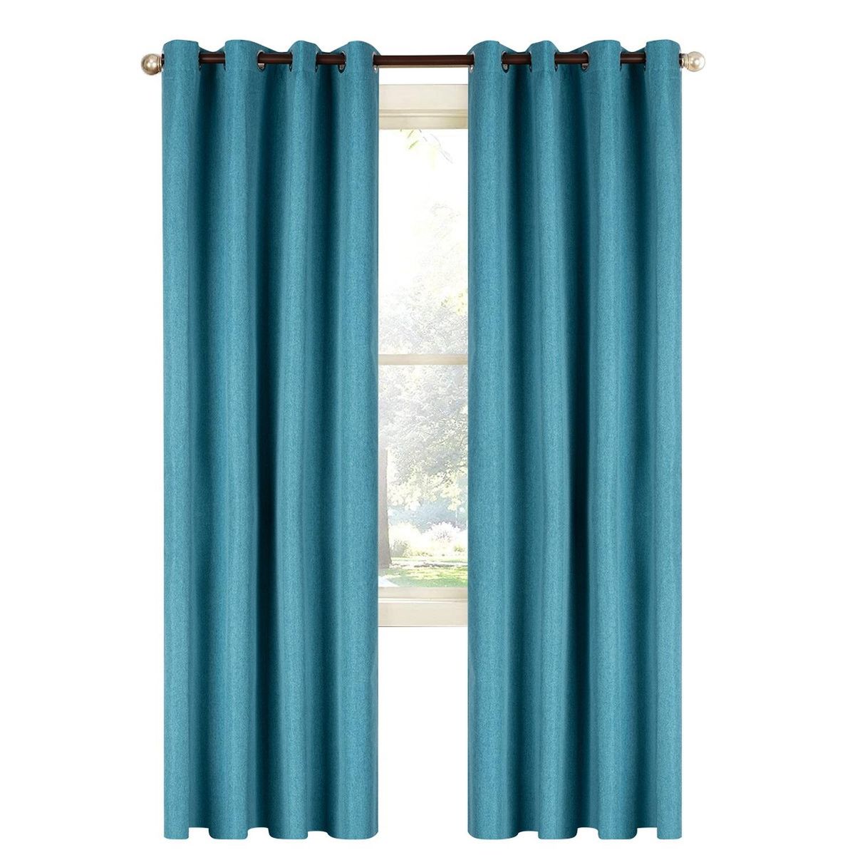 CASATUA - Cortina Blackout 100% Anti Luz, 2 Paños 140x220 TexturaLino - Azul marino