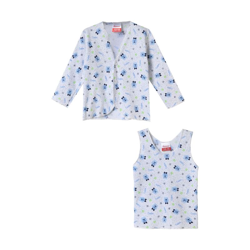 SANTANA - Camiseta Manga Larga + Esqueleto Bebé Niño Azul Oscuro