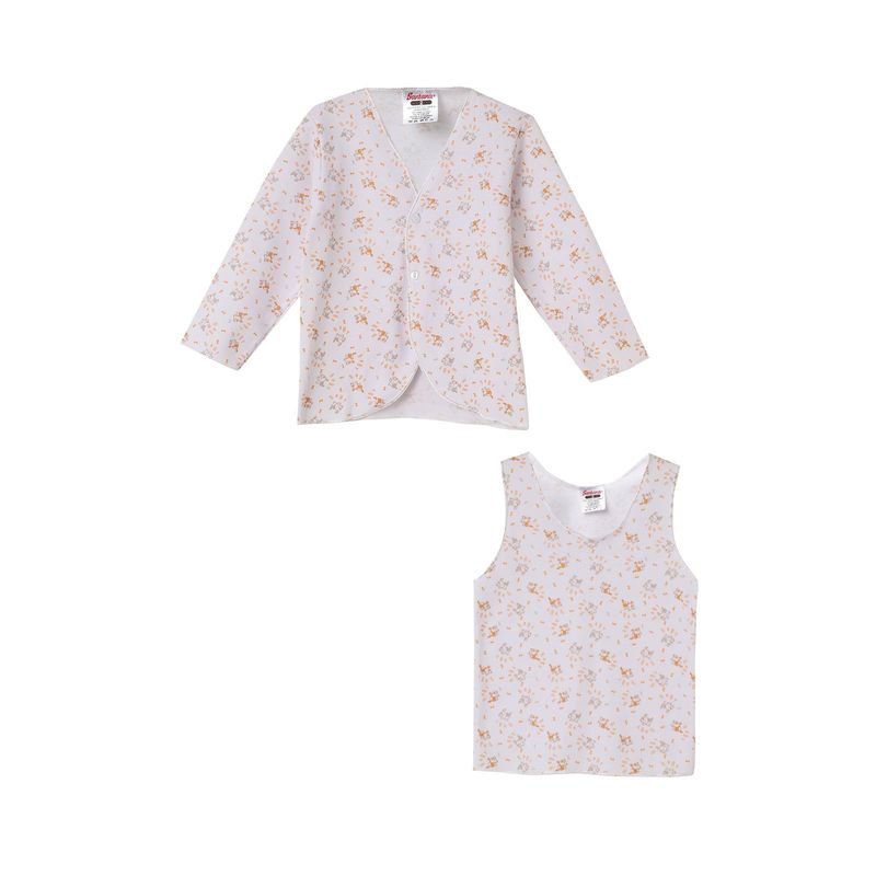 SANTANA - Camiseta Manga Larga + Esqueleto Bebé Niño Ocre Claro