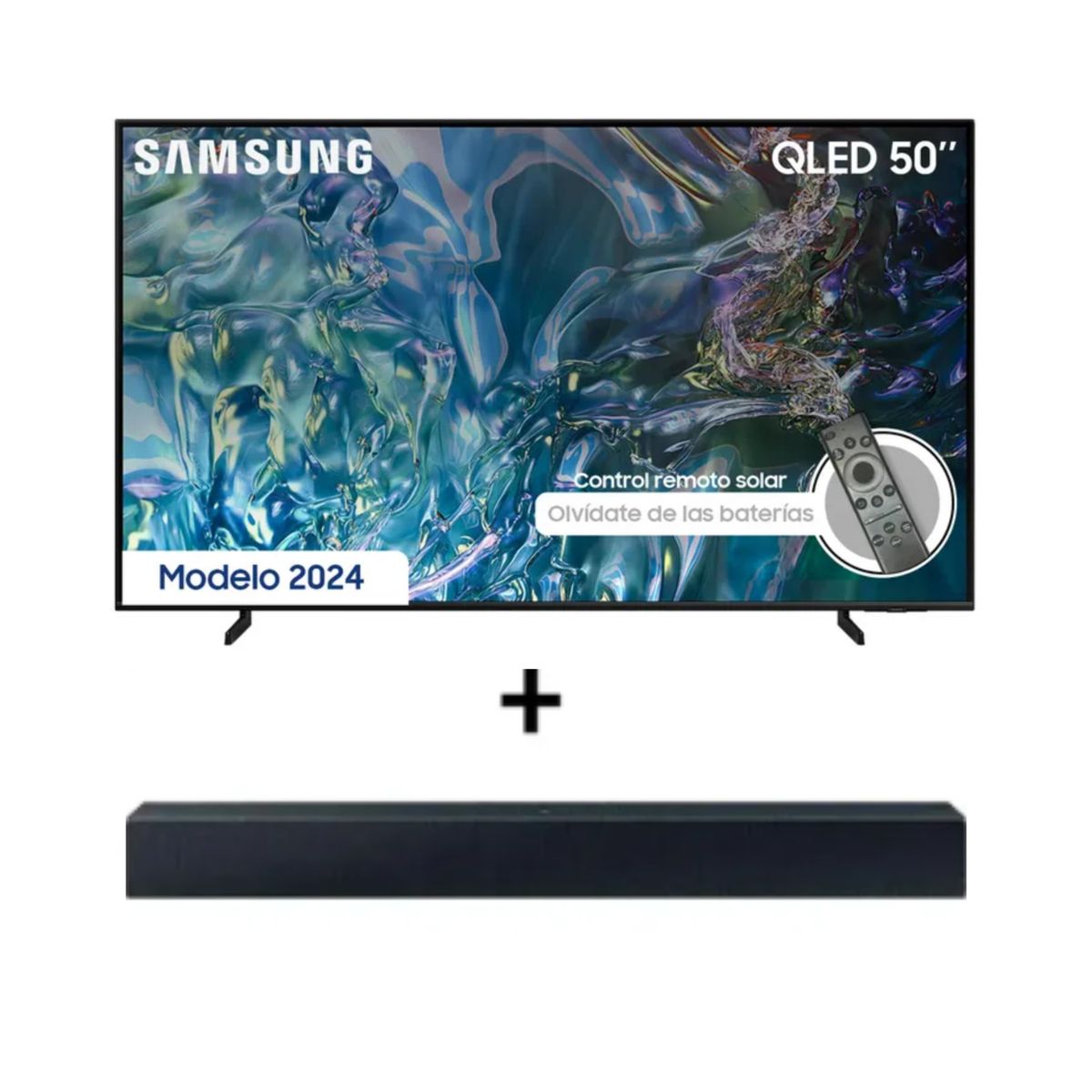 SAMSUNG - Combo Televisor + Barra Samsung - 50 pulgadas QLED 4K QN50Q60DA  - Barra de sonido HWC400,