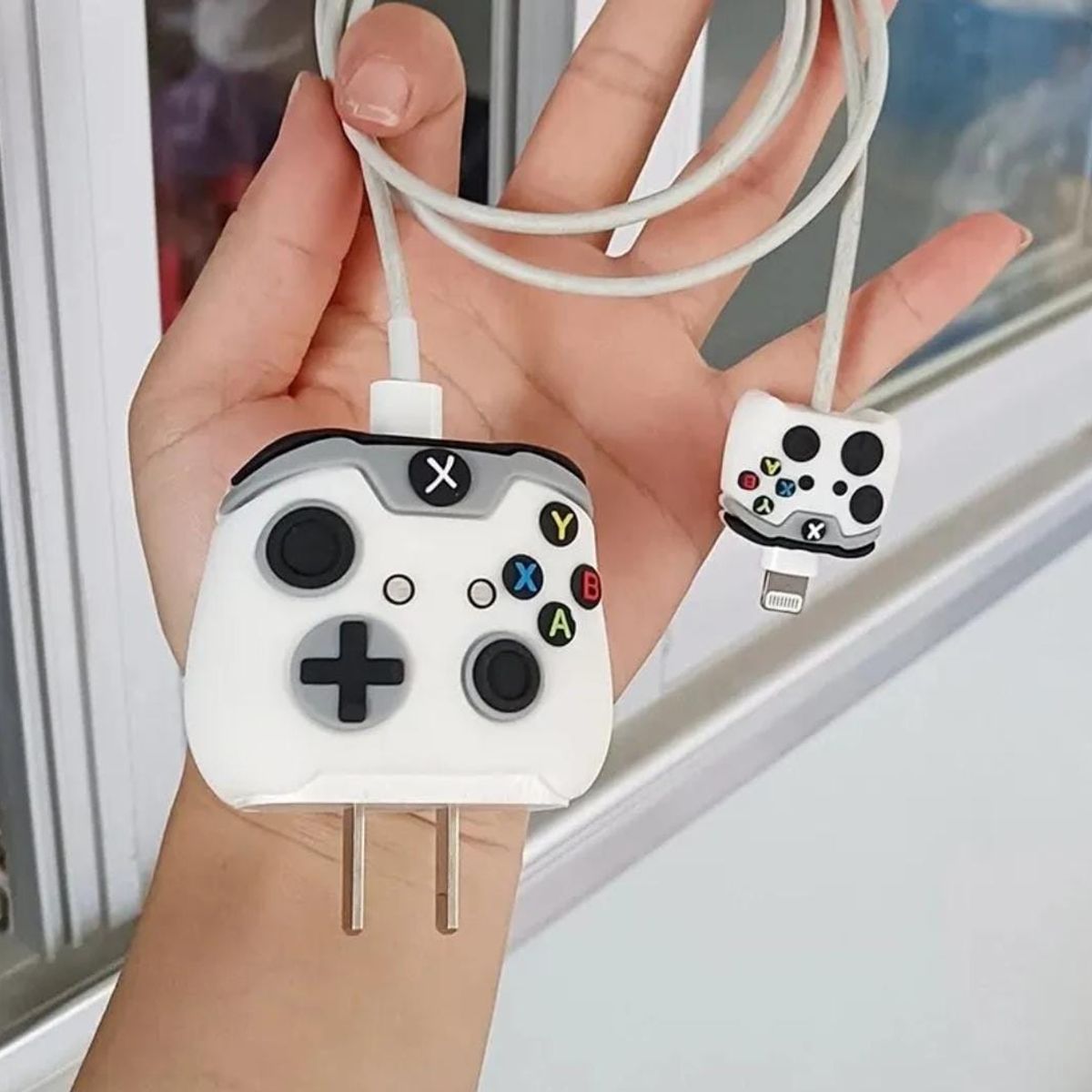 GENERICO - Funda En Silicona Protector De Cargador IPhone Control Xbox Blanco