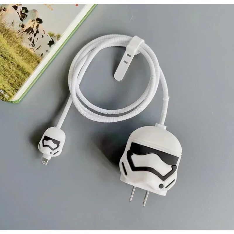 GENERICO - Funda En Silicona Protector De Cargador IPhone Star Wars Blanco