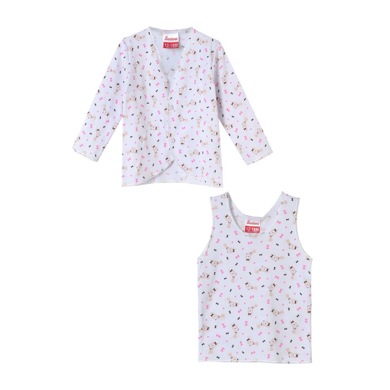 SANTANA - Camiseta Manga Larga + Esqueleto Bebé Niña Marfil