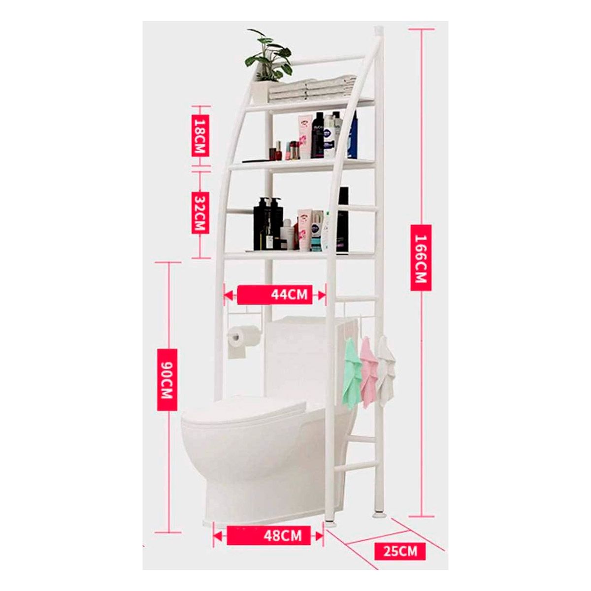 GENERICO - Organizador De Almacenamiento Para Baño 3 Niveles Metálico