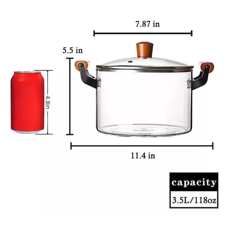 GENERICO - OLLA DE VIDRIO 3.5 LITROS