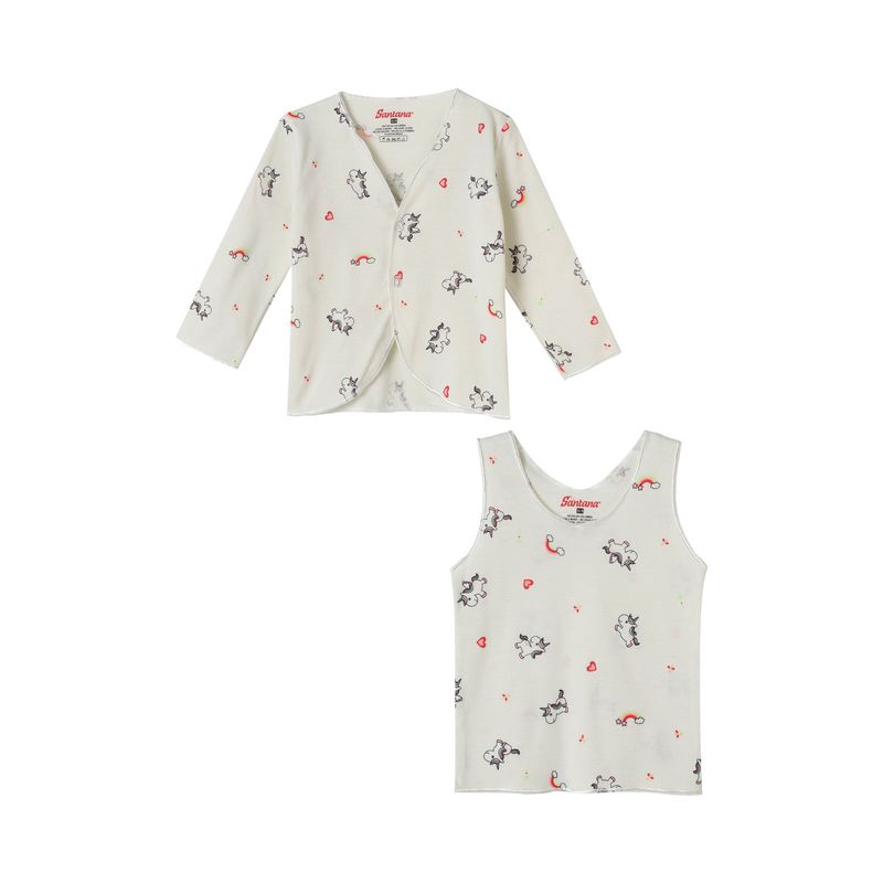 SANTANA - Camiseta Manga Larga + Esqueleto Bebé Niña Crudo