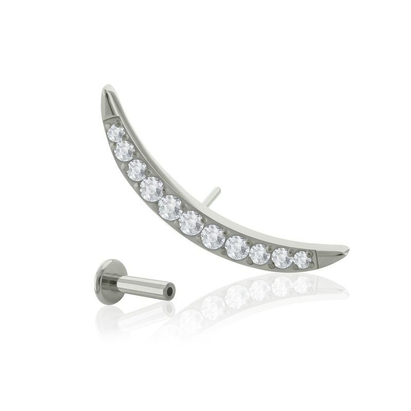 AGHA JEWELRY - Titanio Arete Piercing Pin a Presión Sunset Cristal Zirconia Cúbica para Lóbulo