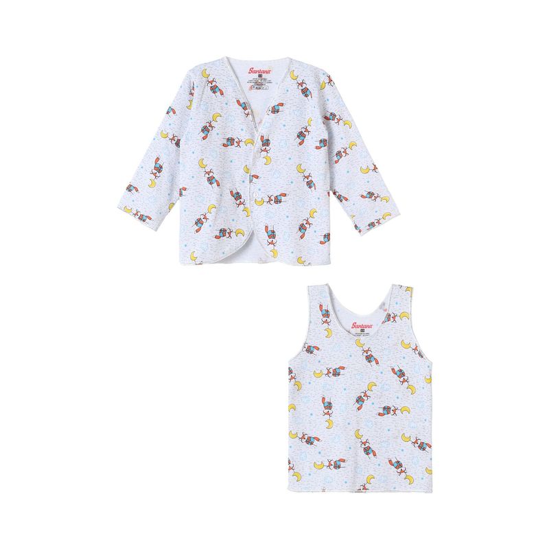 SANTANA - Camiseta Manga Larga + Esqueleto Bebé Niño Naranja