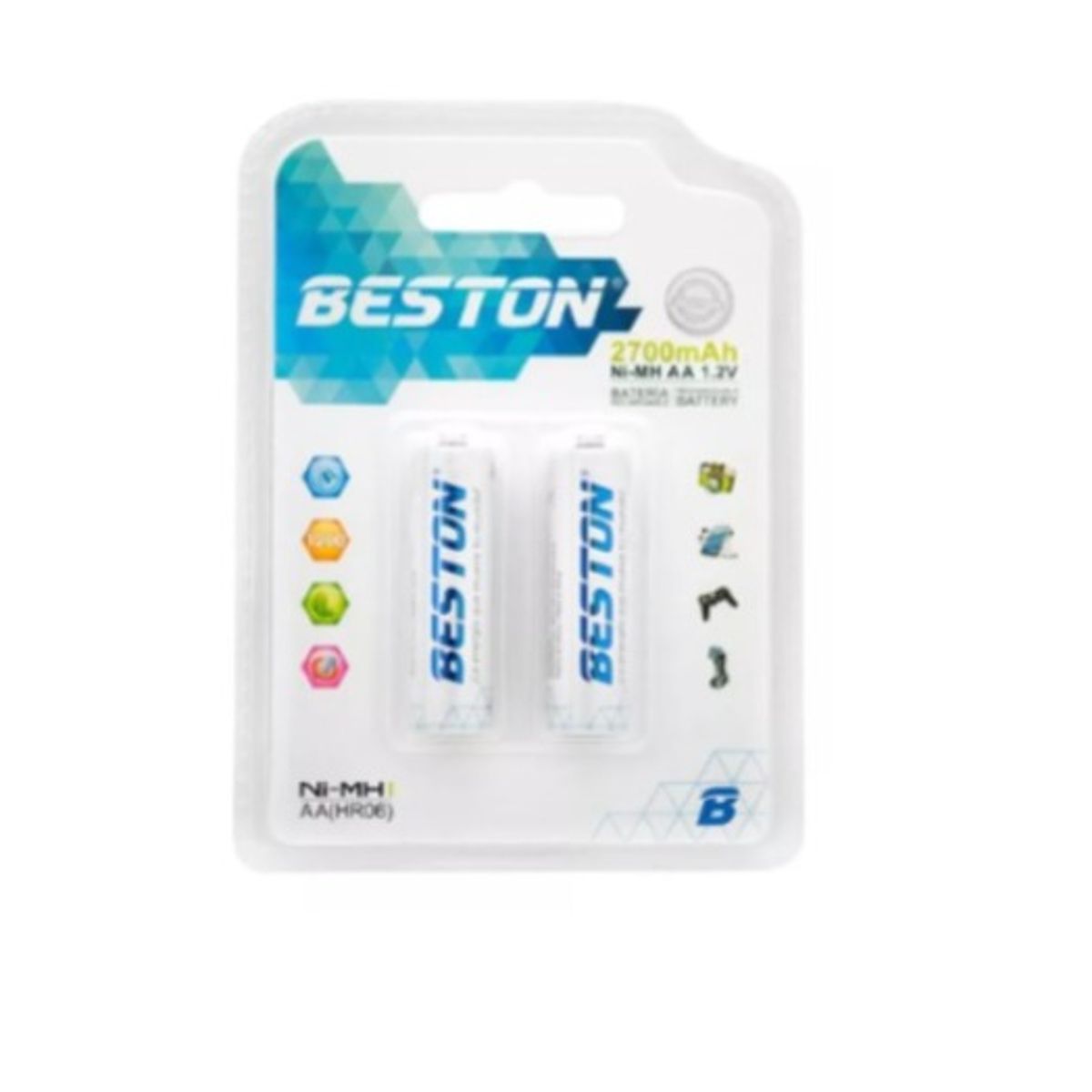 BESTON - 2 Baterías Beston Recargables De 2700 Mah