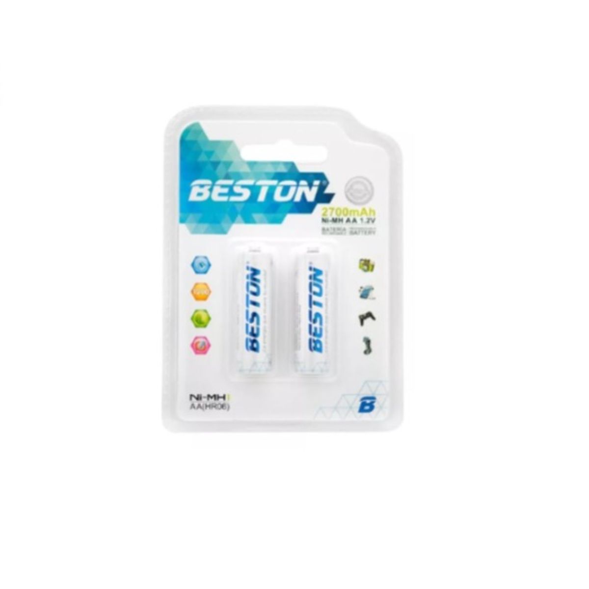 BESTON - 2 Baterías Beston Recargables De 2700 Mah
