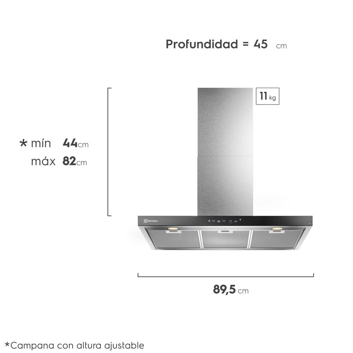 ELECTROLUX - Campana Extractora Electrolux Empotrable 90cm Panel Touch y 3 Velocidades Inox CE9TF