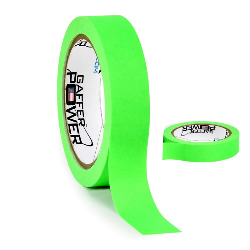 GENERICO - Cinta Gaffer Verde fluorescente 25cm x 183mts - Gaffer Power