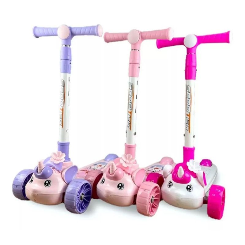 GENERICO - Patineta Scooter Unicornio Niña Monopatín Infantil Lila