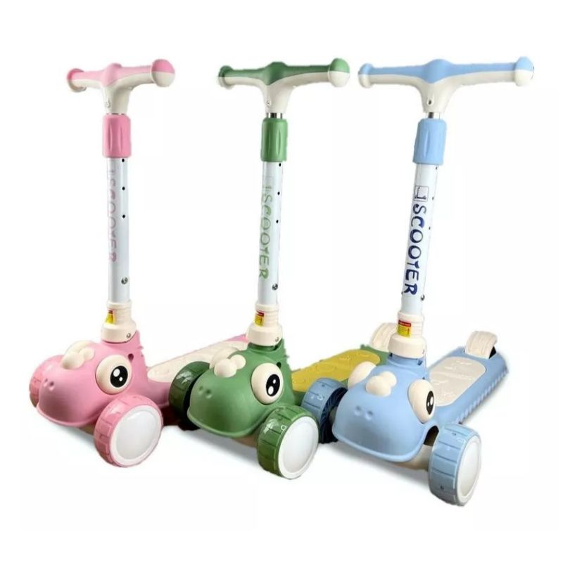 GENERICO - Patineta Scooter Dinosaurio Infantil Monopatín Rosa