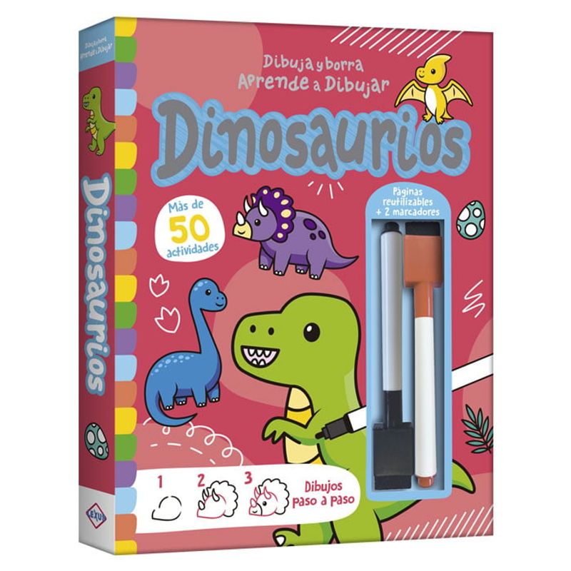 LEXUS - Libro Borrable Aprende A Dibujar Dinosaurios Para Niños