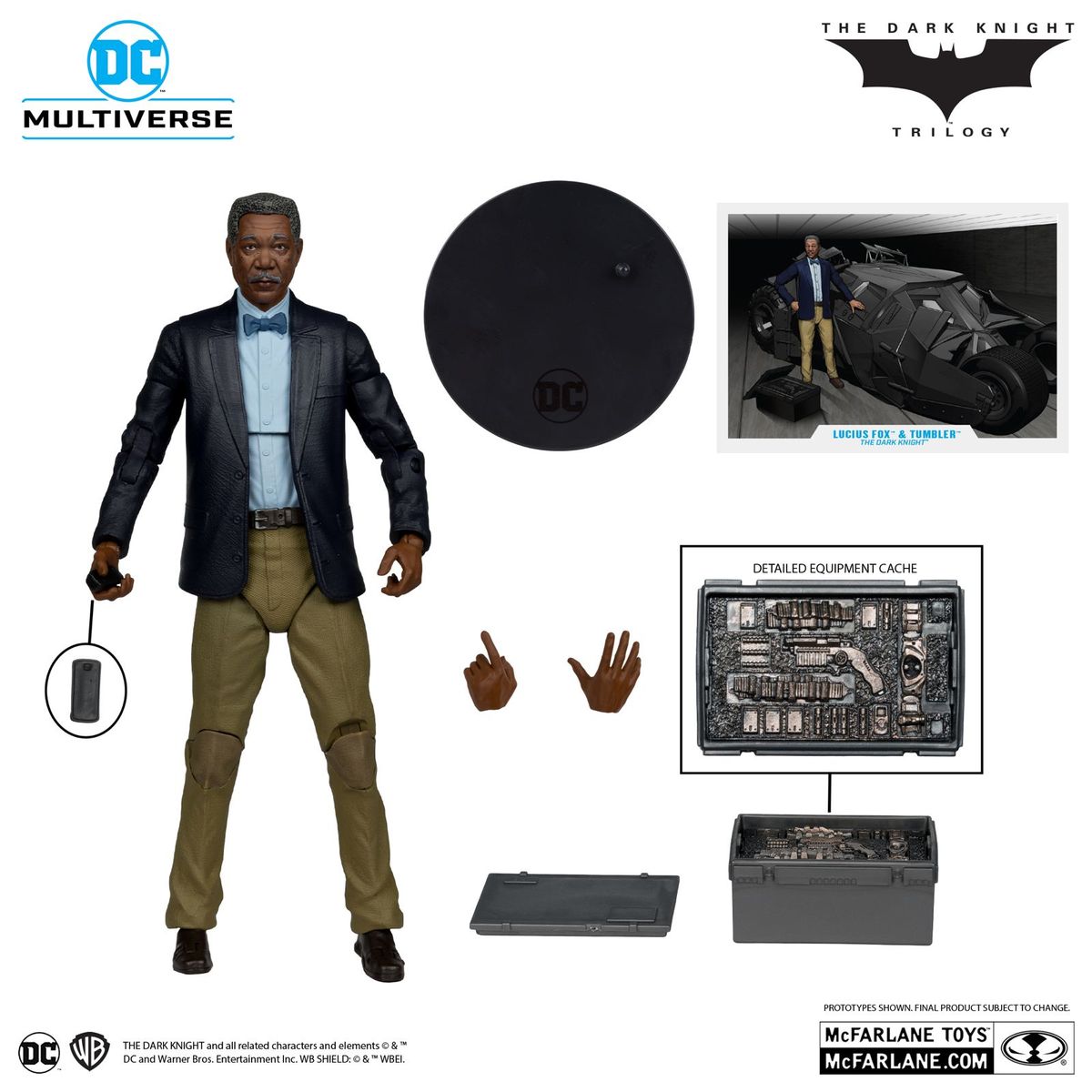 DC COMICS - Tumbler Lucius Fox Pack Figura Batman Dark Knight Mcfarlane Toys