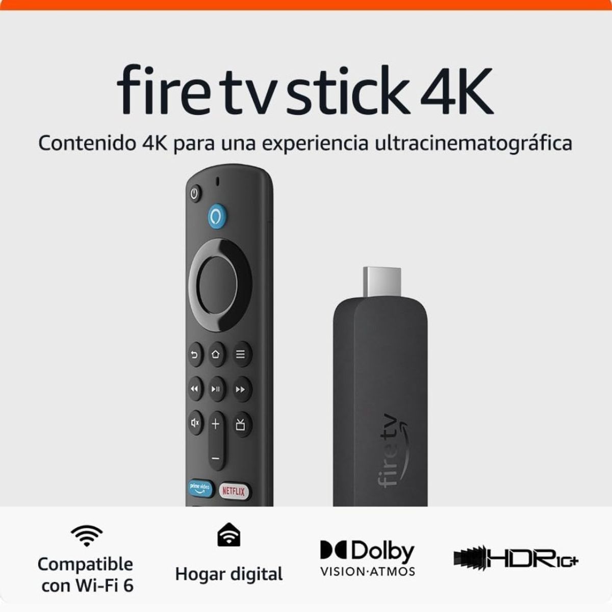 AMAZON - Amazon Fire TV Stick 4K Dispositivo de Streaming TV gratis y en vivo