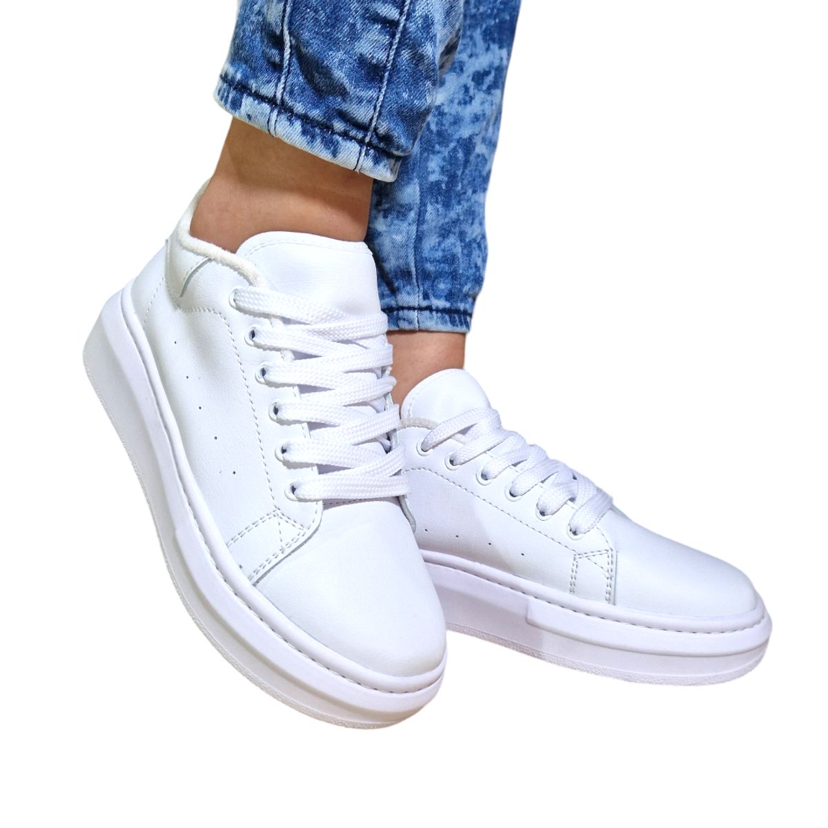 EVEGONZ - Zapatos Blancos Para Mujer Zapato Casual Cómodo