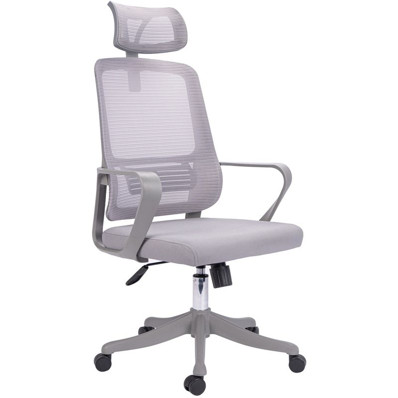 GENERICO - Silla ergonómica para oficina Montecarlo Con cabecero Color Gris
