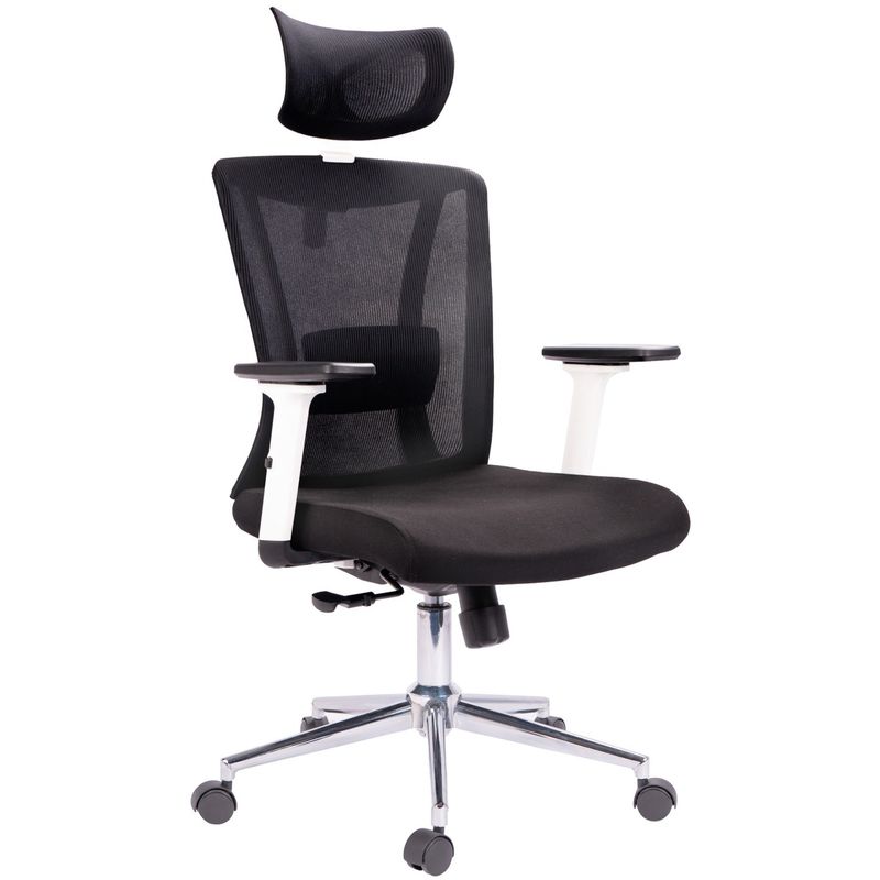 GENERICO - Silla oficina ergonómica Portugal Presidente con Cabecero Marco Blanco