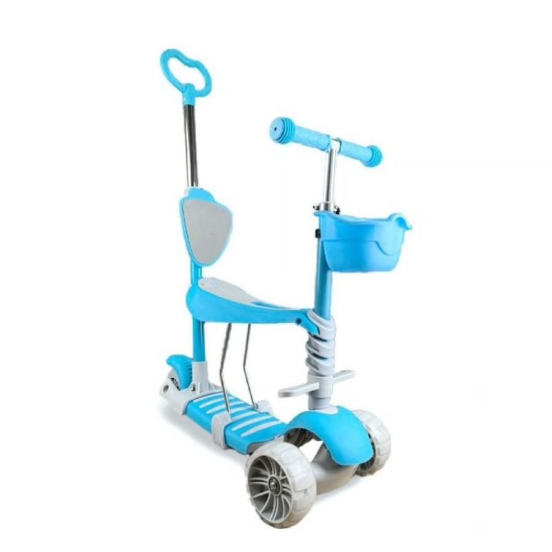 GENERICO - Patín Scooter Para Niños 5 En 1 Con Manija Azul