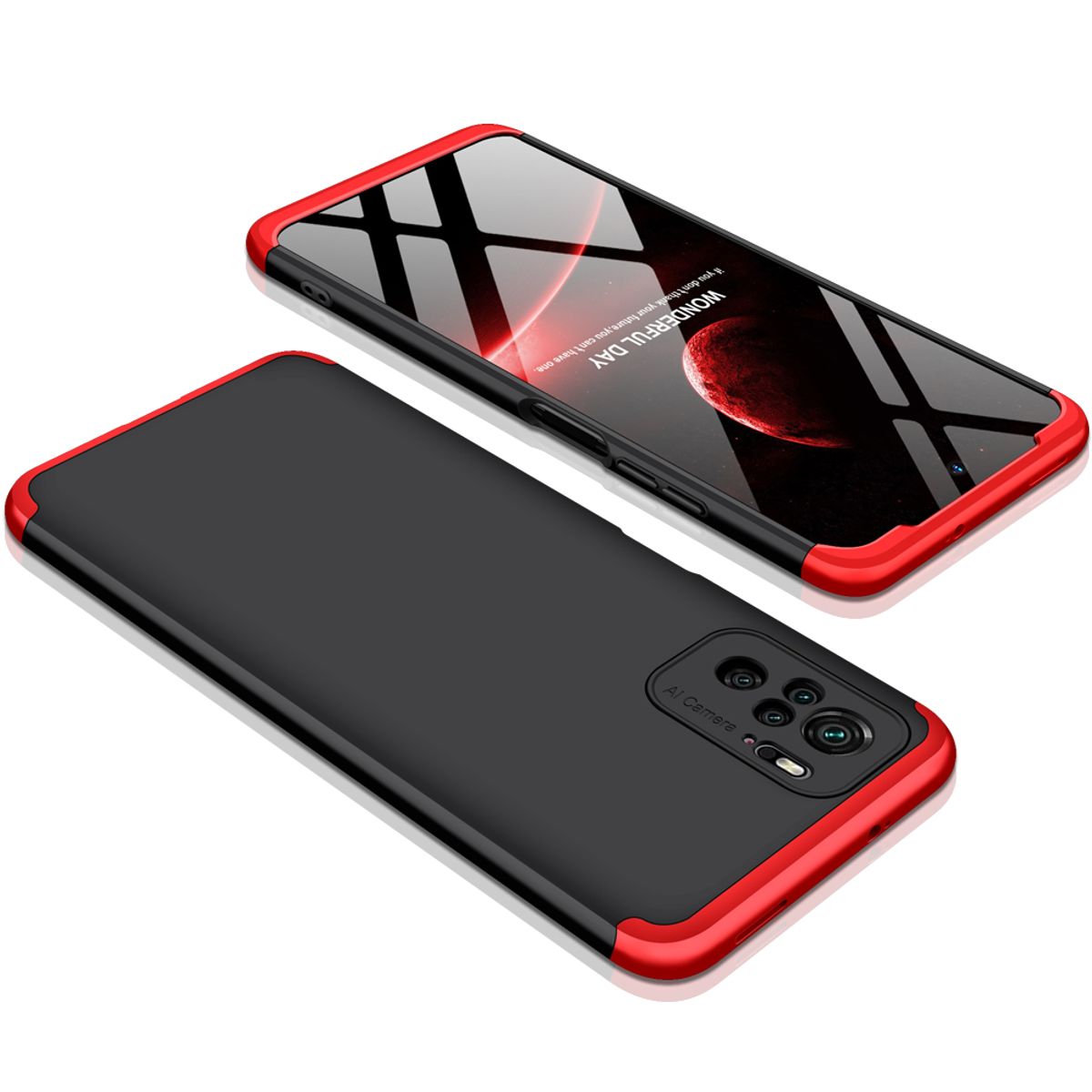 GENERICO - Funda Carcasa Estuche Protector Para Redmi note 10 /10s Negro Rojo