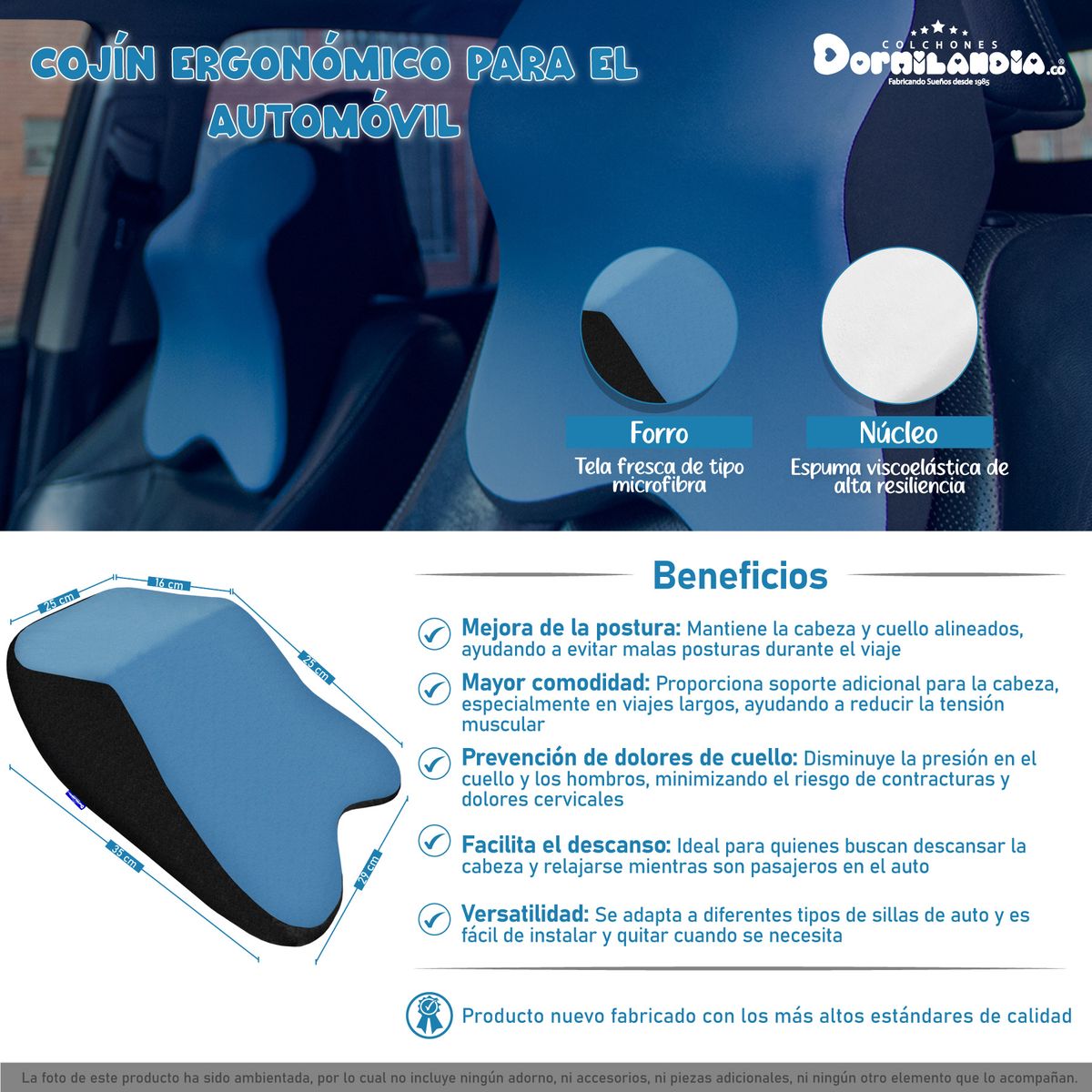 DORMILANDIA - Cojín Ergonómico Para El Automóvil