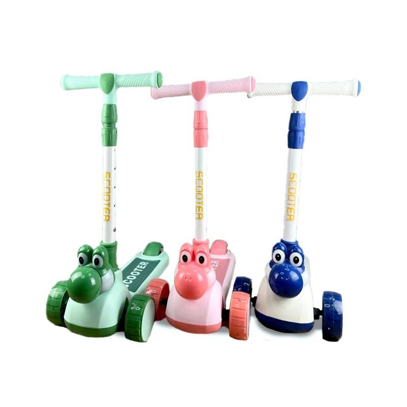 GENERICO - Patineta Scooter Dinosaurio Yoshi Infantil Monopatín Azul