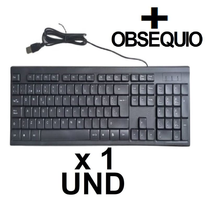 GENERICO - Teclado Alámbrico Anti Salpicaduras Derrames + Obsequio