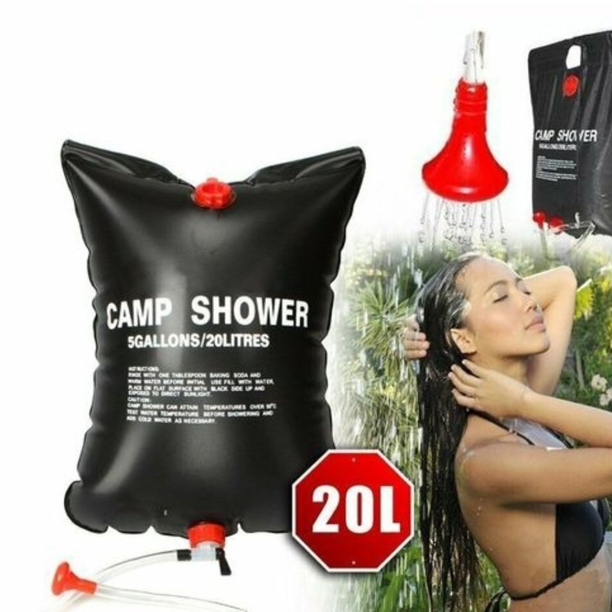 GENERICO - Bolsa de ducha solar portátil de 20  litros camping