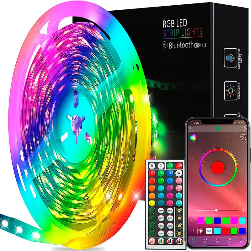 JAYSTORE - Cinta De Luz LED 30mts Bluetooth 5050 RGB + Control Tira De Luces