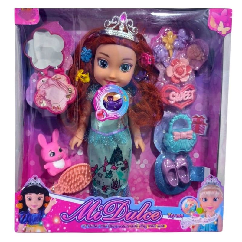 GENERICO - Muñeca Sirena Princesa Luces Musical Juguete Infantil Niña