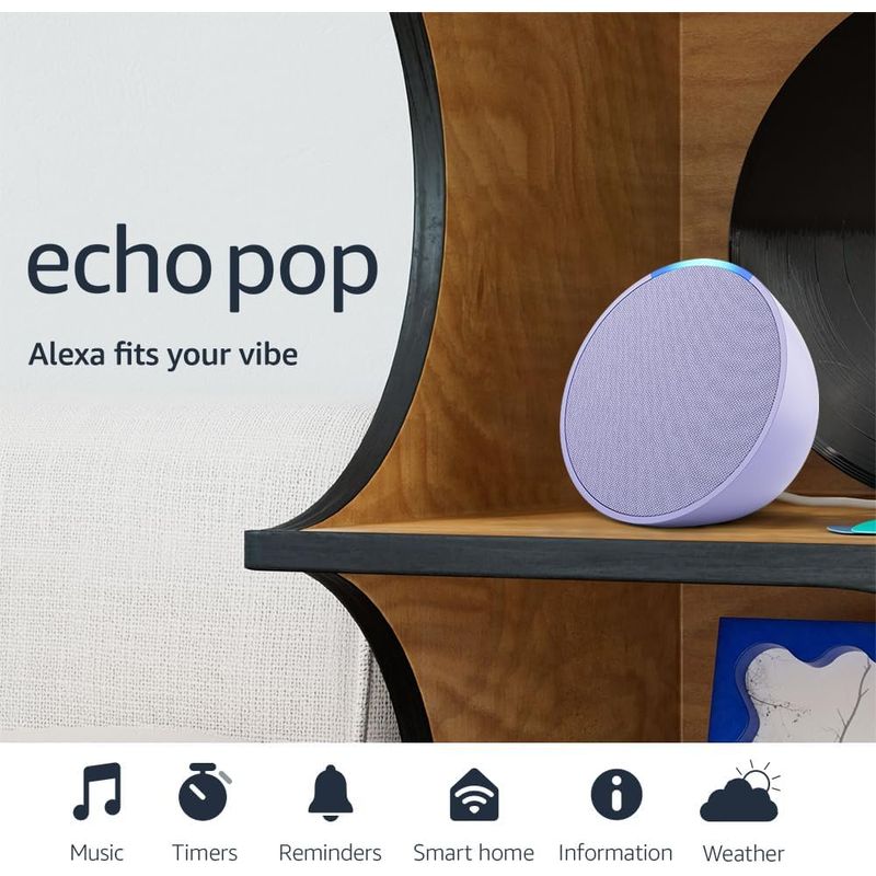 AMAZON - Echo Pop  Parlante inteligente y compacto con sonido definido y Alexa