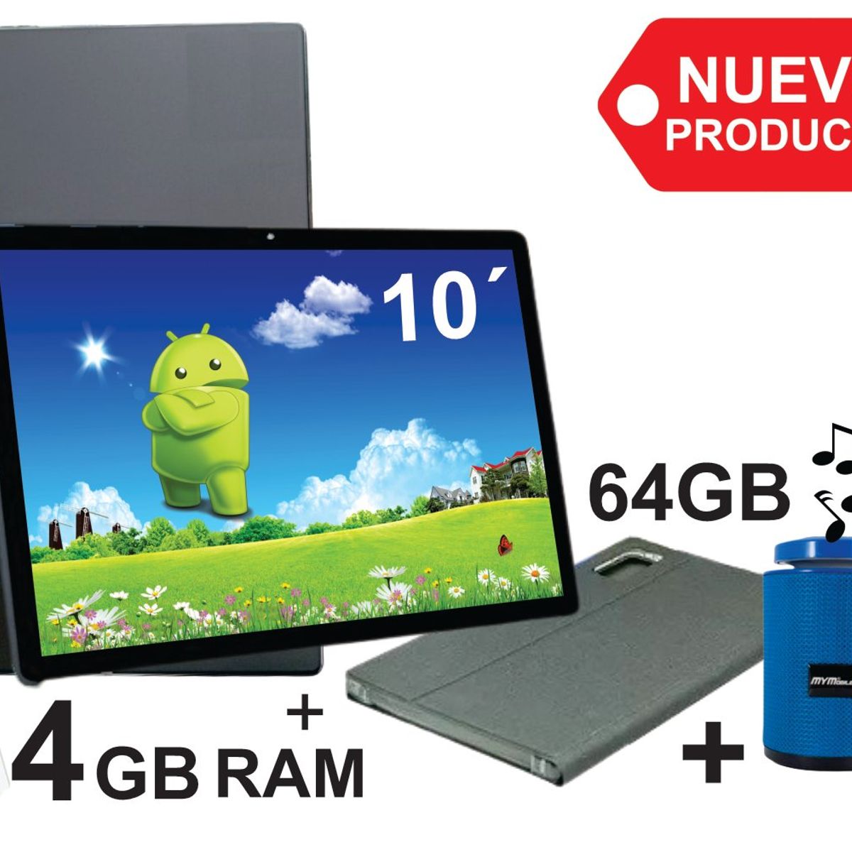KRONO - Tablet 10 Pulgadas 4GB RAM Doble Sim Card 64GB