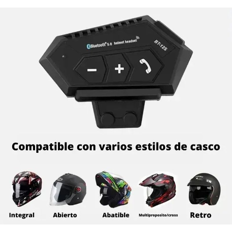 DANKI - Intercomunicador Bt12 Auriculares Para Casco