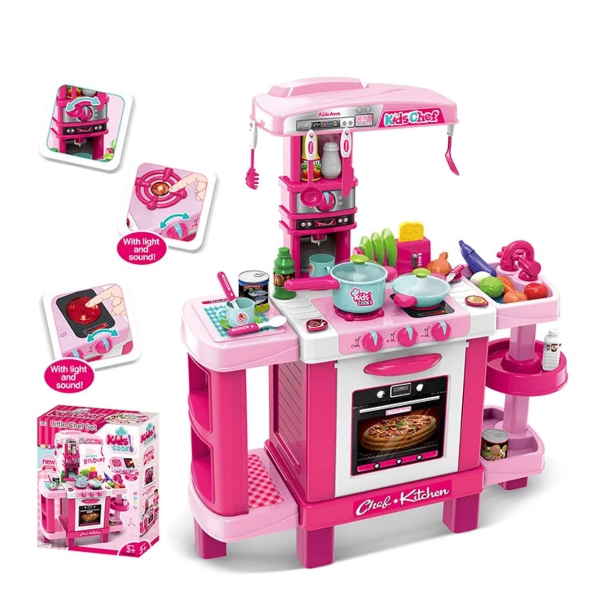 GENERICO - COSINA LUZ, SONIDO  HORNO JUGUETE DIDACTICO INCLUYE OLLAS