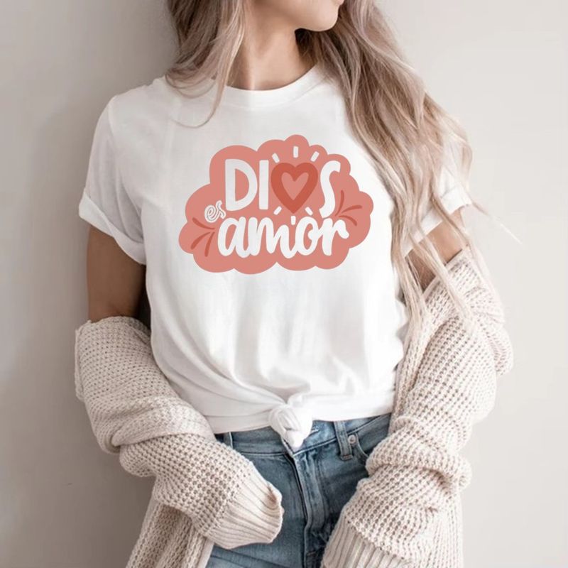 FLORESA - Camiseta Mujer Polialgodón Manga Corta Ecos De Fe Floresa