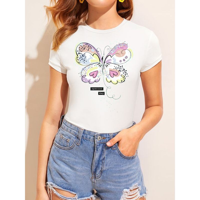 ISMI - Camiseta Mujer Estampado Mariposa Colors Ismi
