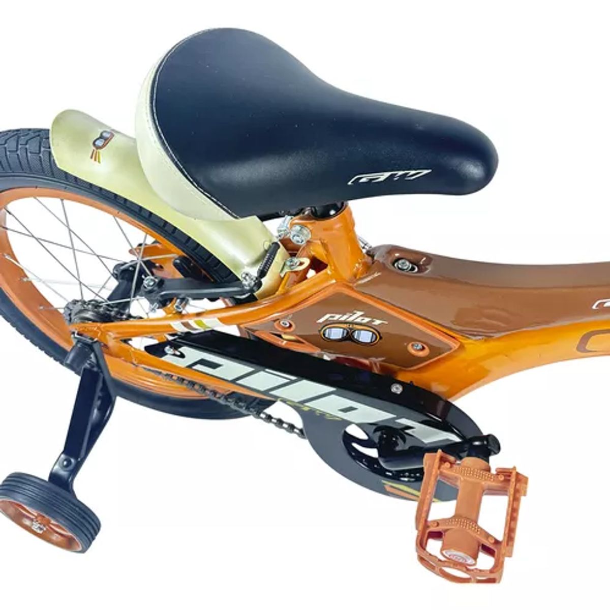GW - BICICLETA PILOT GW INFANTIL RIN 16 CON AUXILIARES NARANJA CAFE