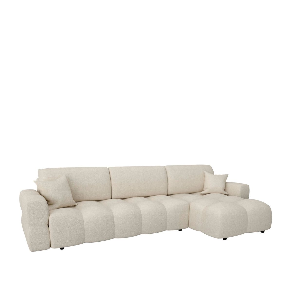 GENERICO - Sala esquinero STEPHANY  Moderno en Forma de L 3 Plazas Blanco