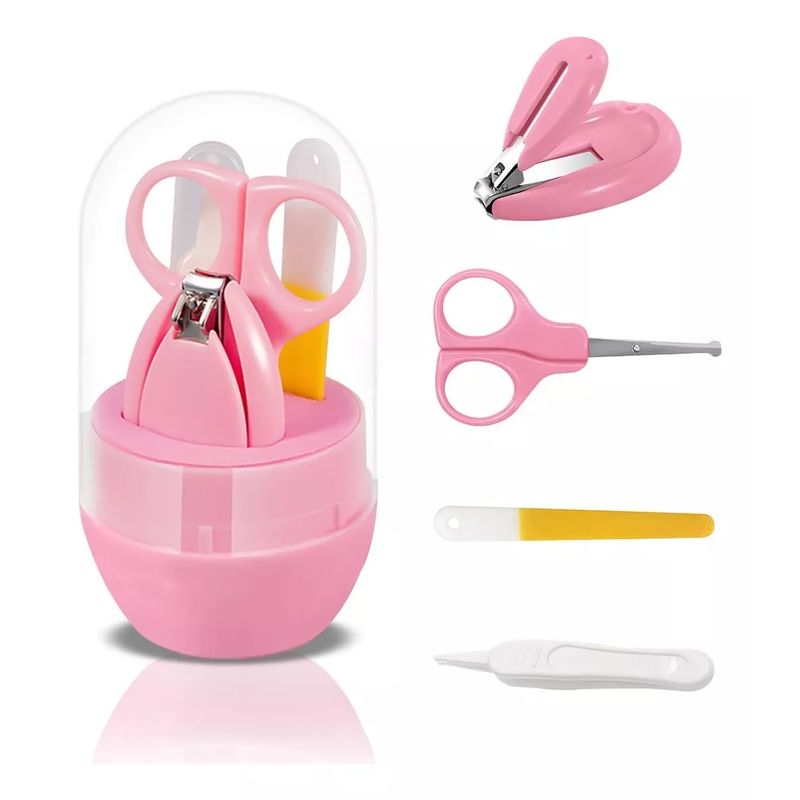 GENERICO - Kit De Higiene Aseo para Bebe 4 Piezas Cortauñas y lima