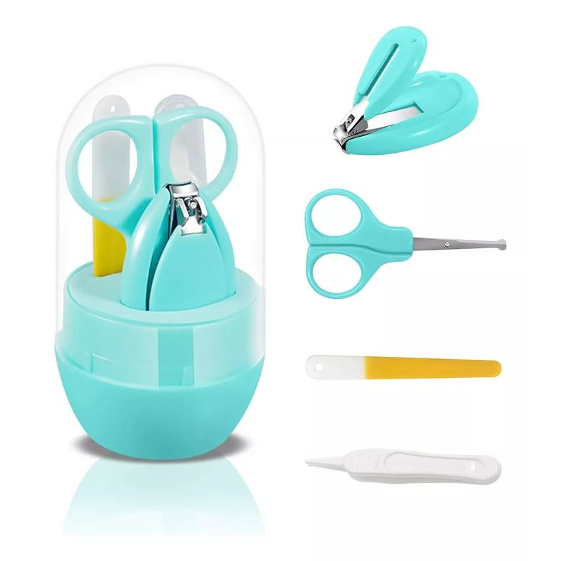 GENERICO - Kit De Higiene Aseo para Bebe 4 Piezas Cortauñas y lima