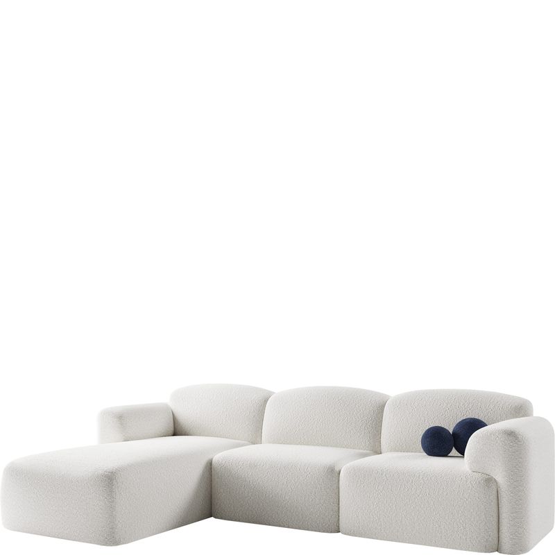 GENERICO - Sofá moderno y elegante en tela ovejera blanco