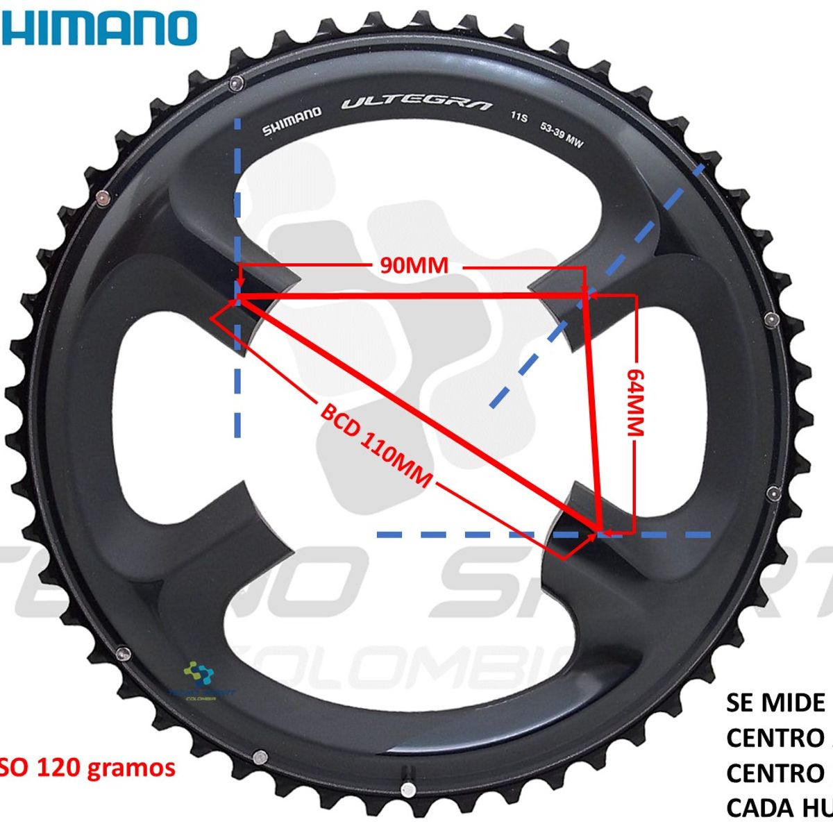 SHIMANO - Plato Coronilla Shimano 5339t Ultegra R8000 11v Ruta