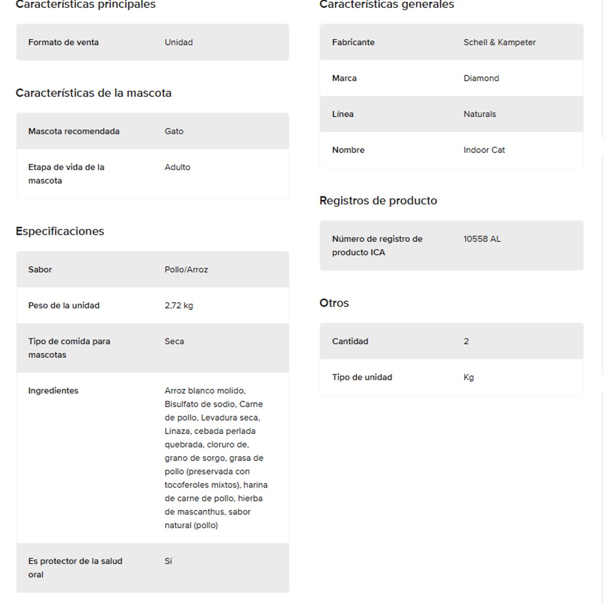 DIAMOND NATURALS - Diamond Naturals Alimento para Felinos de Interior 2,7 kg
